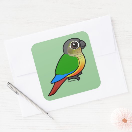 Geelzijdig bevaarbare conure vierkante sticker (Envelop)