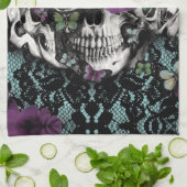 Geelzucht in het blauwgroen en paars theedoek (Gevouwen)