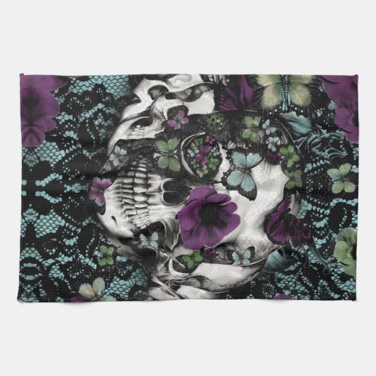 Geelzucht in het blauwgroen en paars theedoek (Horizontaal)