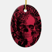 Geelzucht in rood en zwart keramisch ornament (Voorkant)