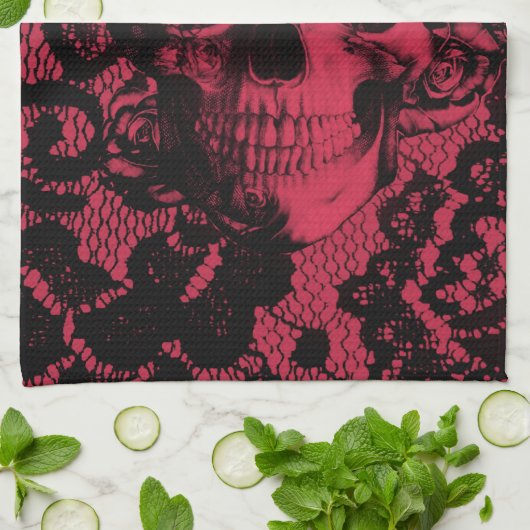 Geelzucht in rood en zwart theedoek (Gevouwen)