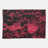 Geelzucht in rood en zwart theedoek (Horizontaal)