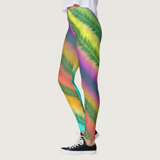 Geelzuchtige gestripte Leggings (Links)