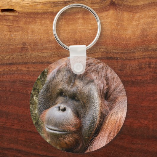 Geelzuchtige mannetjesorangutaan sleutelhanger (Voorkant)