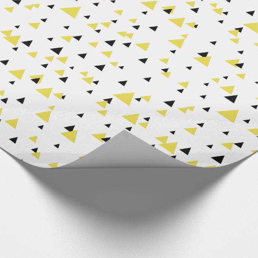 Geelzwart Geometrisch Patroon Inpakpapier (Hoek)