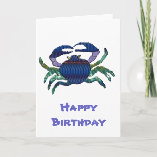 Geëmailleerde Blauwe Krab Kaart (Voorkant)