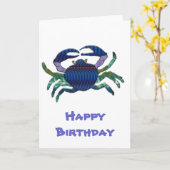 Geëmailleerde Blauwe Krab Kaart (Gele Bloem)