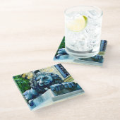 Geëmeerde waareline glazen onderzetter (Schuin)