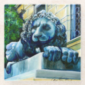 Geëmeerde waareline glazen onderzetter (Voorkant)