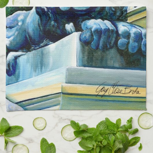 Geëmeerde waareline theedoek (Gevouwen)