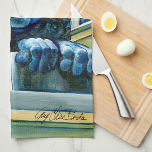 Geëmeerde waareline theedoek (Quarter Fold)