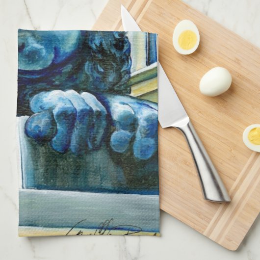 Geëmeerde waareline theedoek (Quarter Fold)