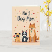 Geen 1 Hond Moeder Hartjes Dag Kaart (Gele Bloem)