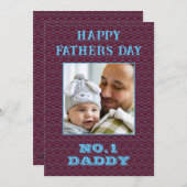 Geen 1 Papa Naam En Foto Vaderdag Maroon Feestdagenkaart (Voorkant / Achterkant)