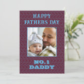 Geen 1 Papa Naam En Foto Vaderdag Maroon Feestdagenkaart (Staand voorkant)