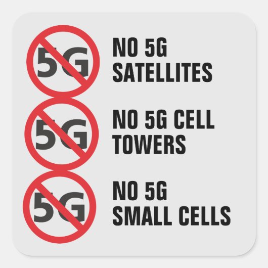 Geen 5G-satellieten, celtorens of kleine cellen Vierkante Sticker (Voorkant)