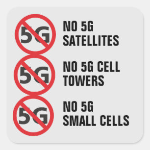 Geen 5G-satellieten, celtorens of kleine cellen Vierkante Sticker