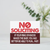 Geen aanplakbord - Wake de Baby niet Briefkaart (Staand voorkant)