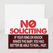 Geen aanplakbord - Wake de Baby niet Briefkaart (Voorkant / Achterkant)