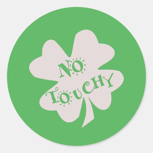 Geen aanraakgevoelige St Patrick's Day Clover Ronde Sticker (Voorkant)