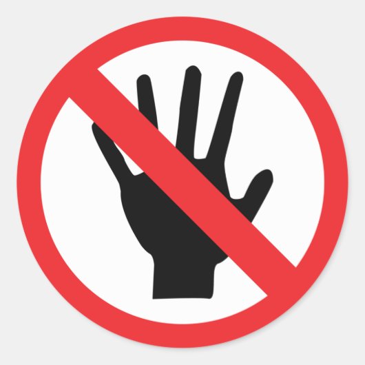 Geen aanraakpictogram ronde sticker (Voorkant)