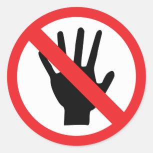 geen aanraakpictogram ronde sticker