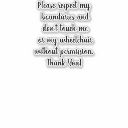 Geen aanraking Rolstoel sticker duidelijk (Voorkant)