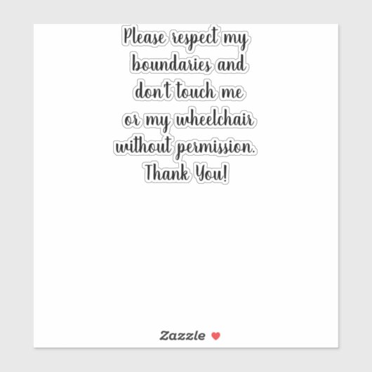 Geen aanraking Rolstoel sticker duidelijk (Vel)