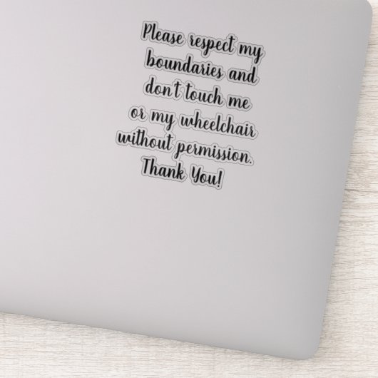 Geen aanraking Rolstoel sticker duidelijk (Detail)