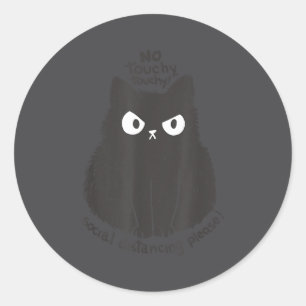 Geen Aanraking Sociaal Distantiëren Alsjeblieft Gr Ronde Sticker