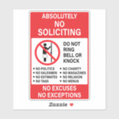 Geen aanroepteken sticker (Vel)