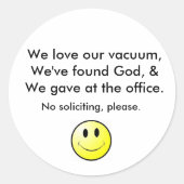 Geen aanvraag ronde sticker (Voorkant)