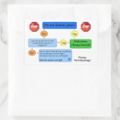 Geen aanvraag voor stroomdiagram rechthoekige sticker (Tas)