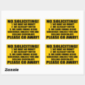 Geen aanvragen rechthoekige sticker (Vel)