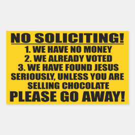 Geen aanvragen rechthoekige sticker