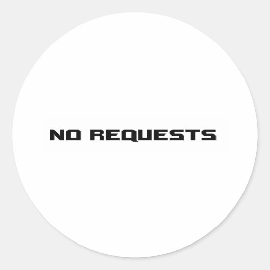 GEEN AANVRAGEN RONDE STICKER (Voorkant)