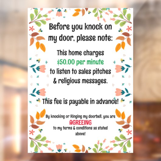 Geen Aanvragende en Religieuze Berichten Raamsticker (Vel 2)