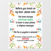 Geen Aanvragende en Religieuze Berichten Raamsticker (Vel)