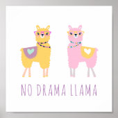 Geen aanwijzing van Drama Llama Cute Poster (Voorkant)