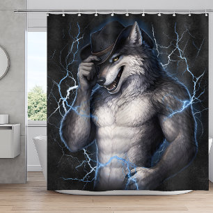 Geen aardige jongen meer Grappige Alpha Wolf Meme Douchegordijn