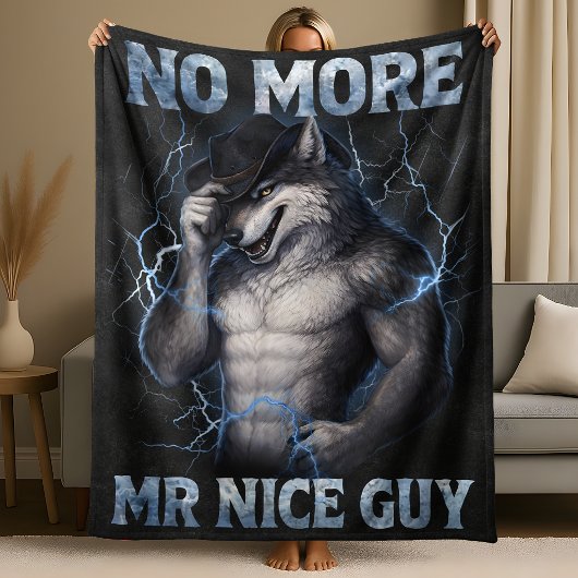 Geen aardige jongen meer Grappige Alpha Wolf Meme Fleece Deken