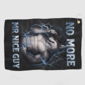 Geen aardige jongen meer Grappige Alpha Wolf Meme Golfhanddoek (Horizontaal)