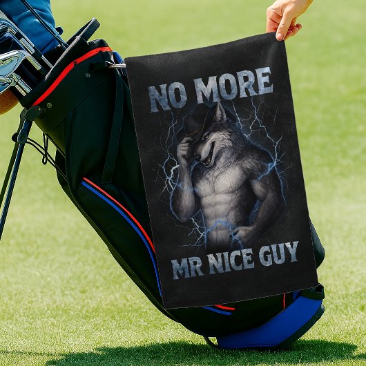 Geen aardige jongen meer Grappige Alpha Wolf Meme Golfhanddoek