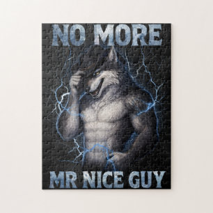 Geen aardige jongen meer Grappige Alpha Wolf Meme Legpuzzel