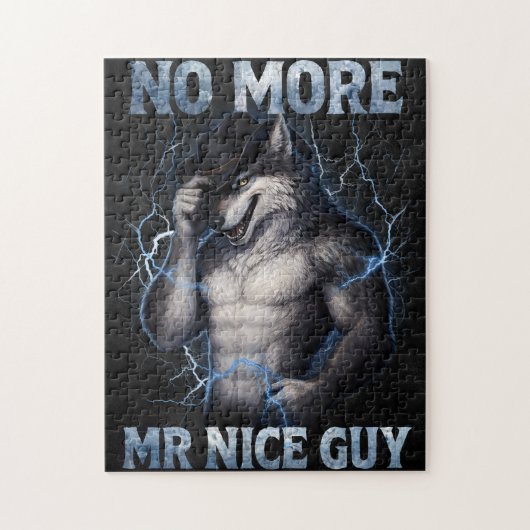 Geen aardige jongen meer Grappige Alpha Wolf Meme  Legpuzzel (Verticaal)