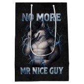 Geen aardige jongen meer Grappige Alpha Wolf Meme Medium Cadeauzakje (Achterkant)