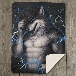 Geen aardige jongen meer Grappige Alpha Wolf Meme Sherpa Deken