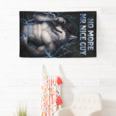 Geen aardige jongen meer Grappige Alpha Wolf Meme Spandoek (Insitu)