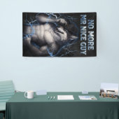 Geen aardige jongen meer Grappige Alpha Wolf Meme Spandoek (Beurs)