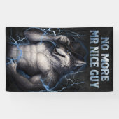 Geen aardige jongen meer Grappige Alpha Wolf Meme Spandoek (Horizontaal)